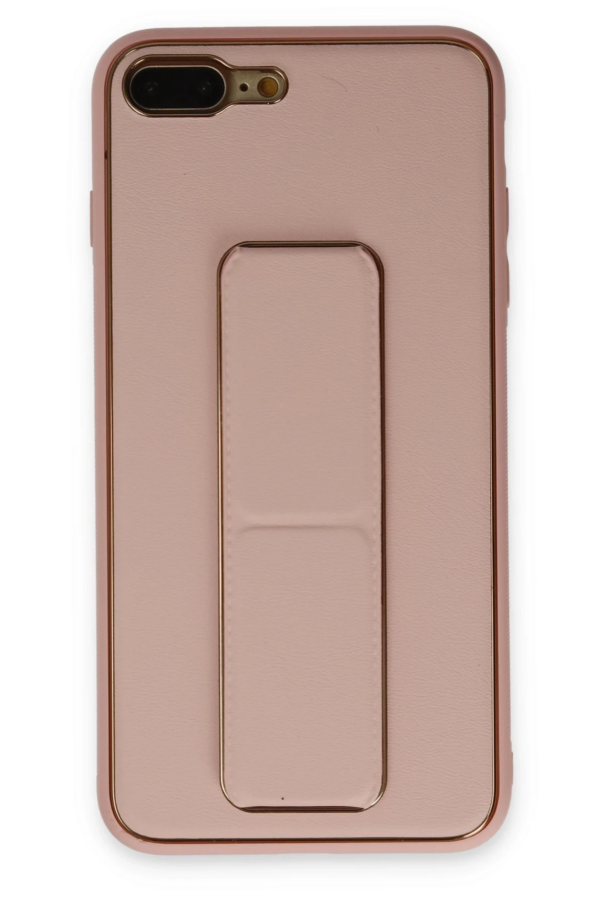 Newface iPhone 7 Plus Kılıf Coco Deri Standlı Kapak - Pembe