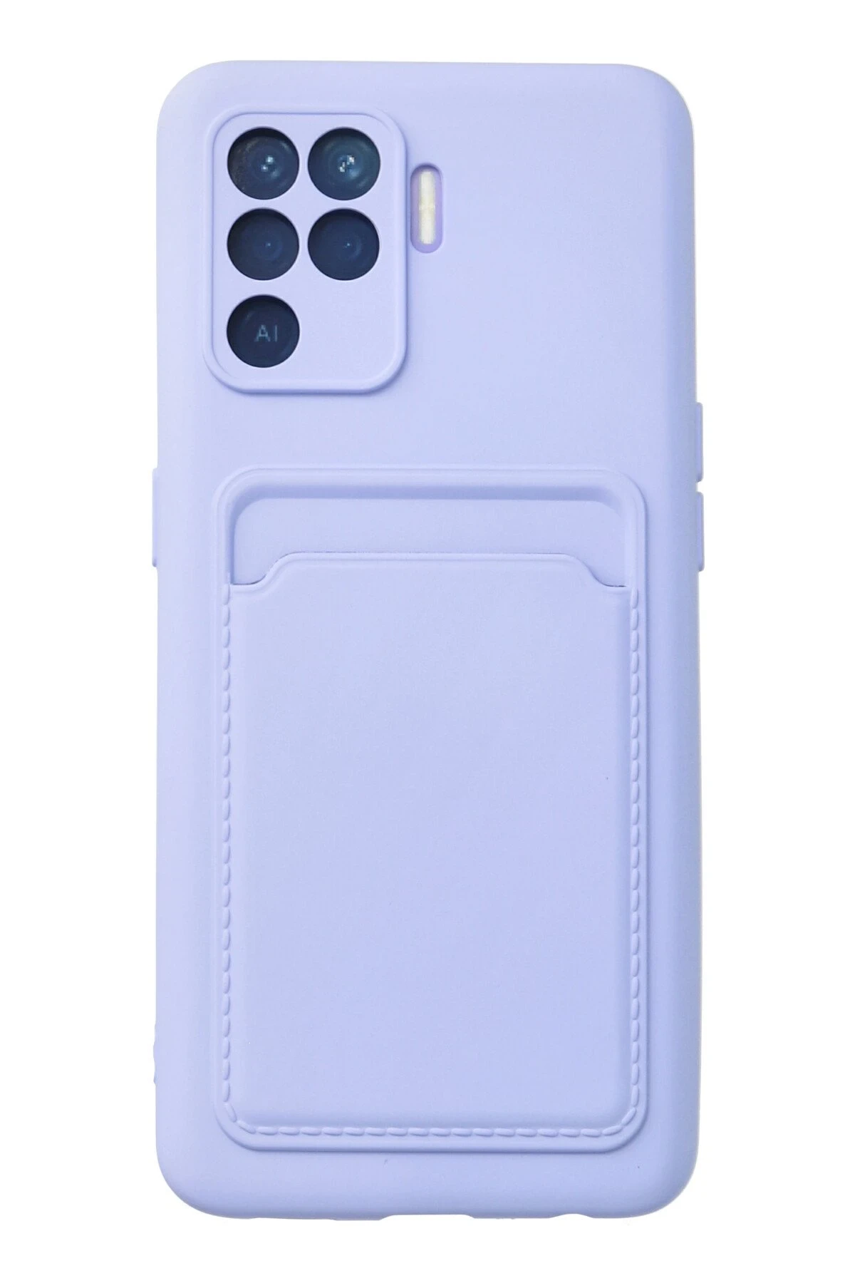 Newface Oppo Reno 5 Lite Kılıf Kelvin Kartvizitli Silikon - Lila