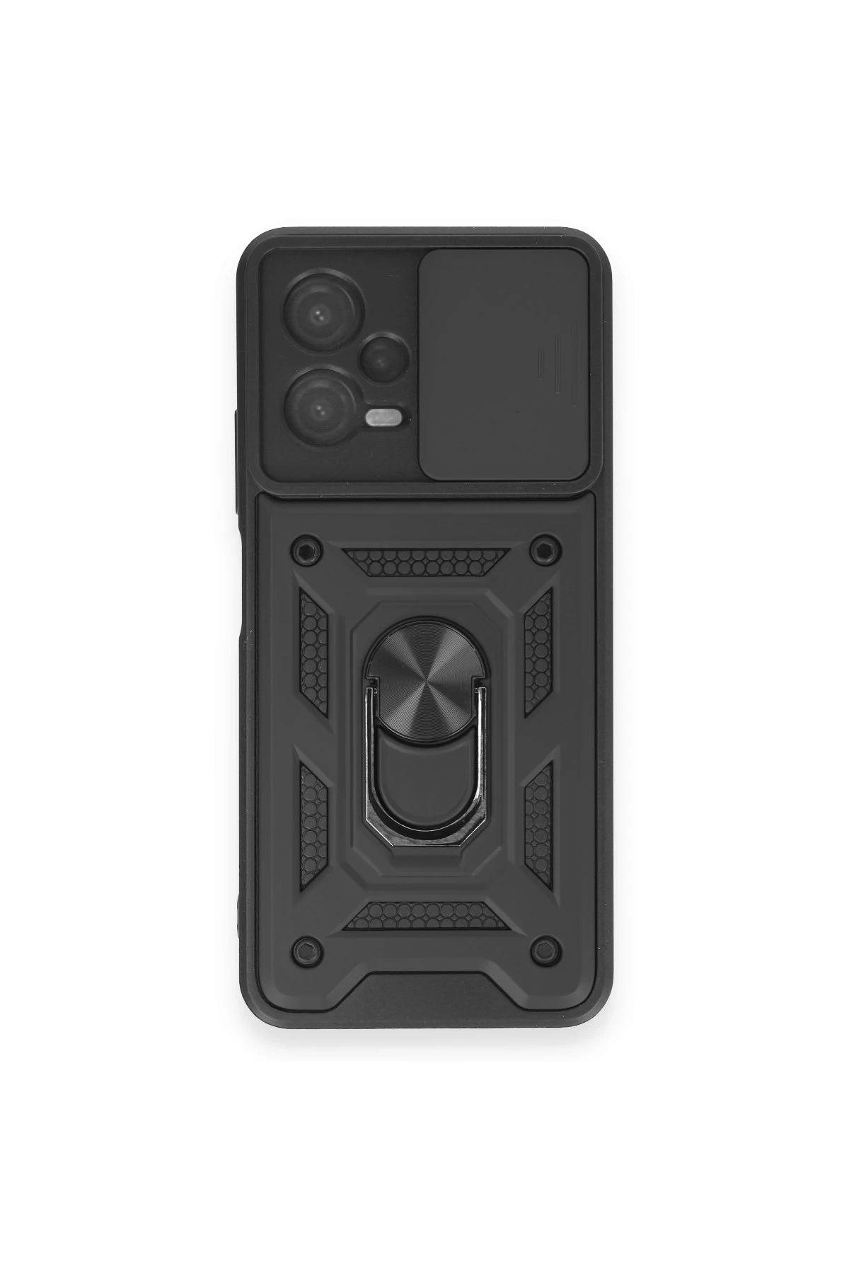 Newface Xiaomi Redmi Note 12 4G Kılıf Pars Lens Yüzüklü Silikon - Siyah