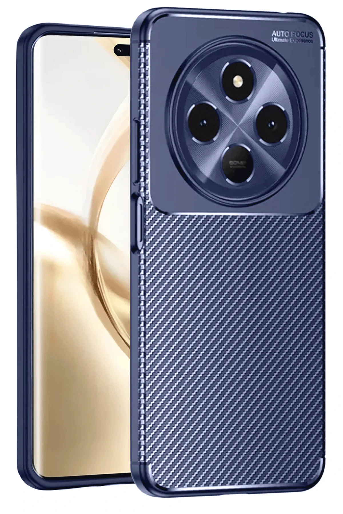 Newface Tecno Spark 30C Kılıf Auto Focus Karbon Kapak - Lacivert