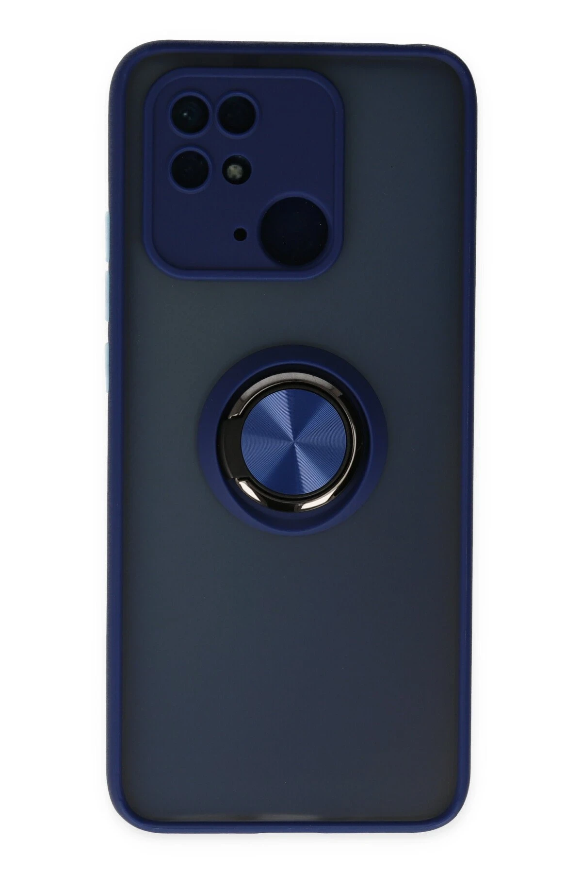 Newface Xiaomi Redmi 10C Kılıf Montreal Yüzüklü Silikon Kapak - Lacivert