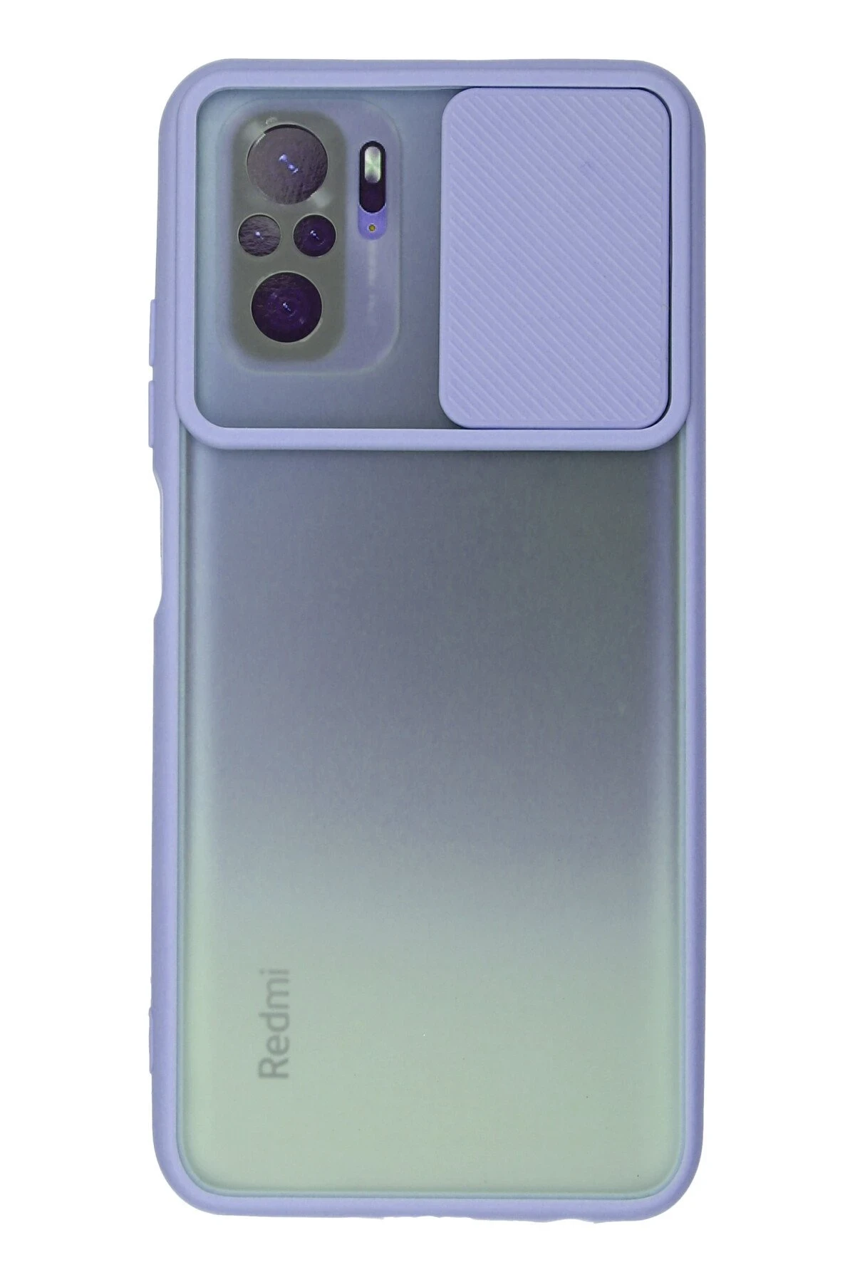 Newface Xiaomi Redmi Note 10 Kılıf Palm Buzlu Kamera Sürgülü Silikon - Lila