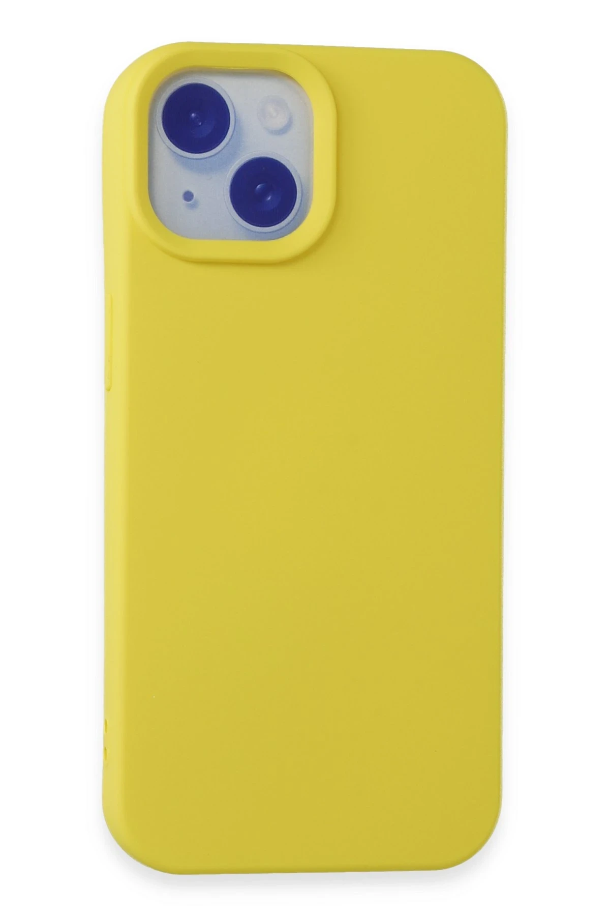 Newface iPhone 15 Kılıf Nano içi Kadife Silikon - Sarı