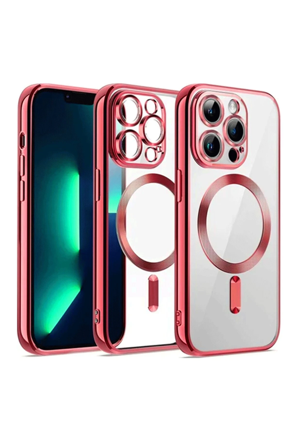 Newface iPhone 12 Pro Kılıf Kross Magneticsafe Kapak - Kırmızı