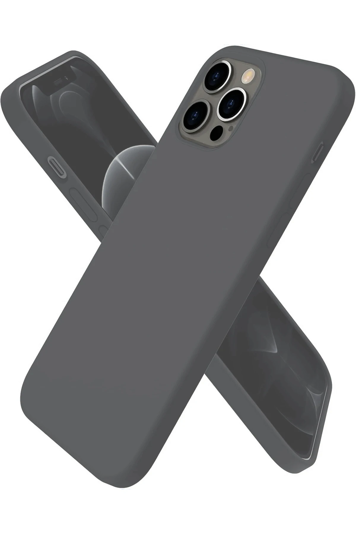 Newface iPhone 12 Pro Kılıf First Silikon - Gri