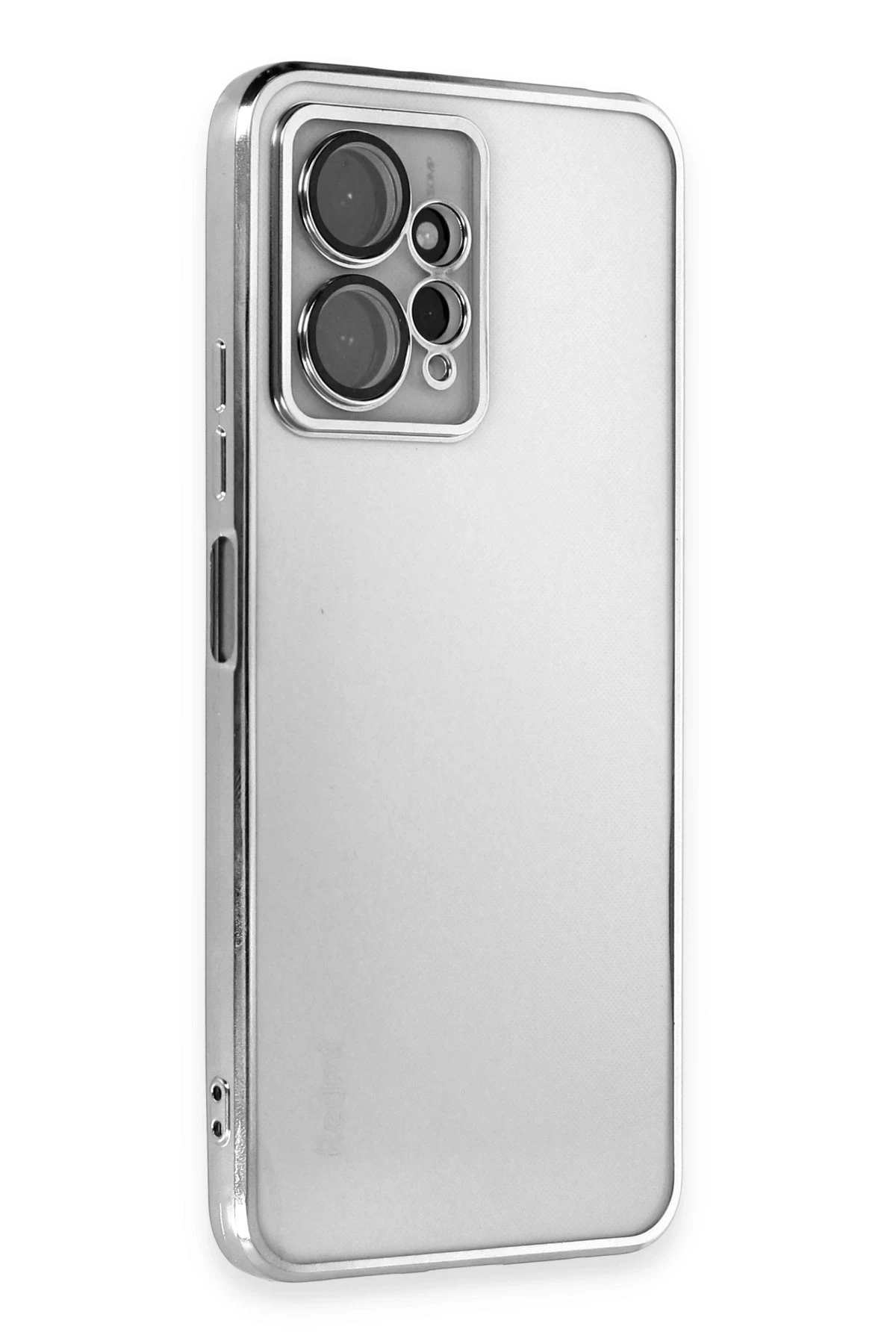 Newface Xiaomi Redmi Note 12 4G Kılıf Razer Lensli Silikon - Gümüş