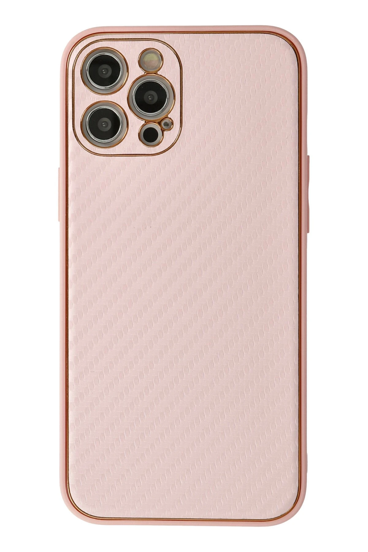 Newface iPhone 12 Pro Max Kılıf Coco Karbon Silikon - Pembe