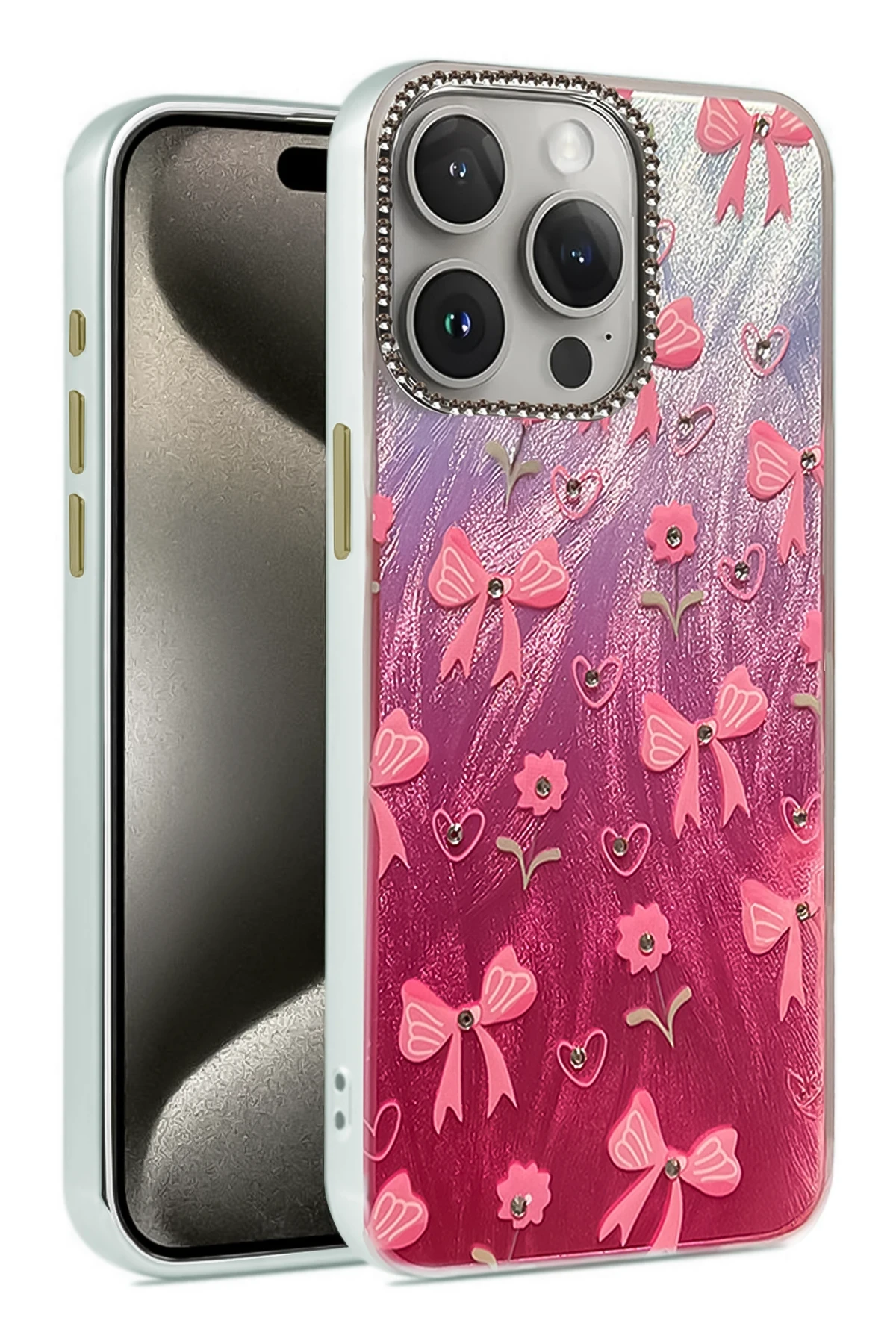 Newface iPhone 15 Pro Max Kılıf Blade Aynalı Desenli Kapak - Desen 3