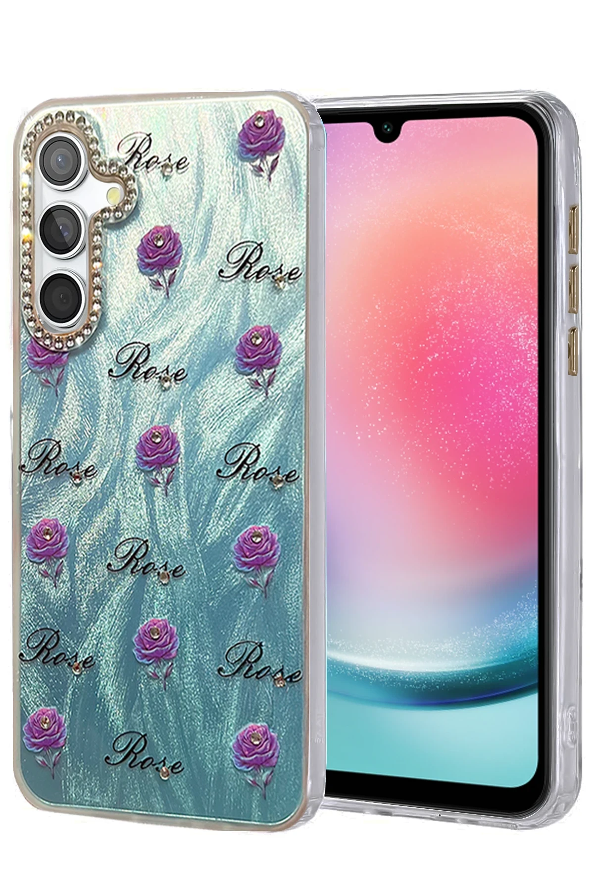 Newface Samsung Galaxy A24 4G Kılıf Blade Aynalı Desenli Kapak - Desen 9