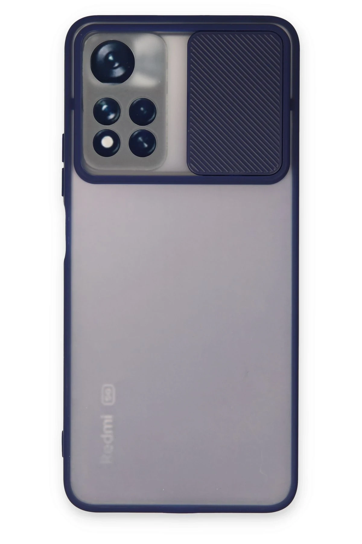 Newface Xiaomi Redmi Note 11T Kılıf Palm Buzlu Kamera Sürgülü Silikon - Lacivert