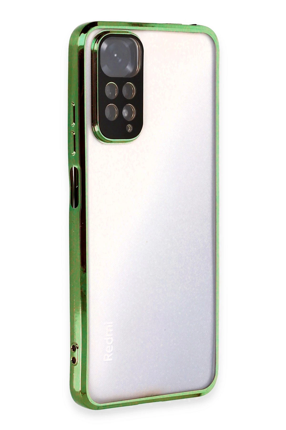 Newface Xiaomi Redmi Note 11 Kılıf Razer Lensli Silikon - Yeşil