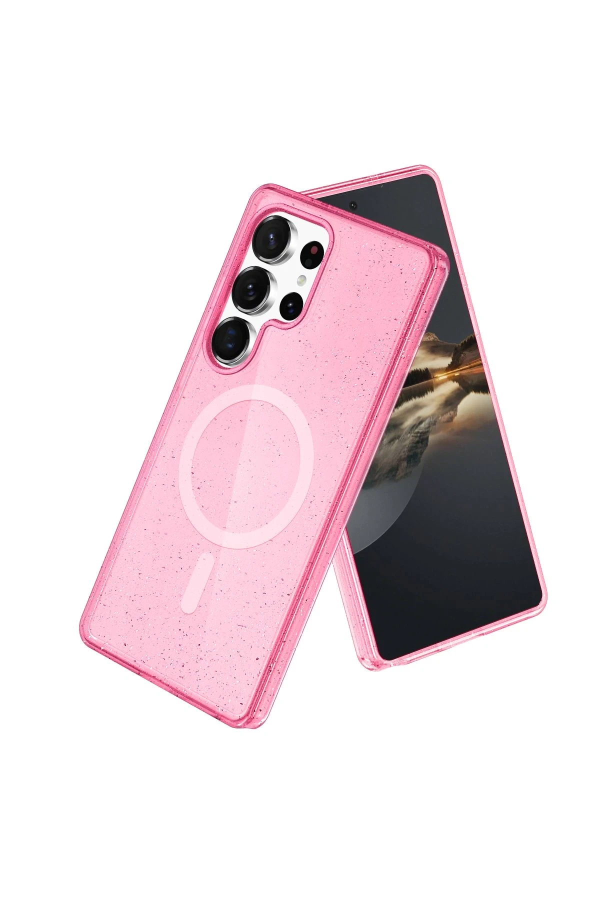 Newface Samsung Galaxy S24 Ultra Kılıf Glow Magsafe Kapak - Pembe
