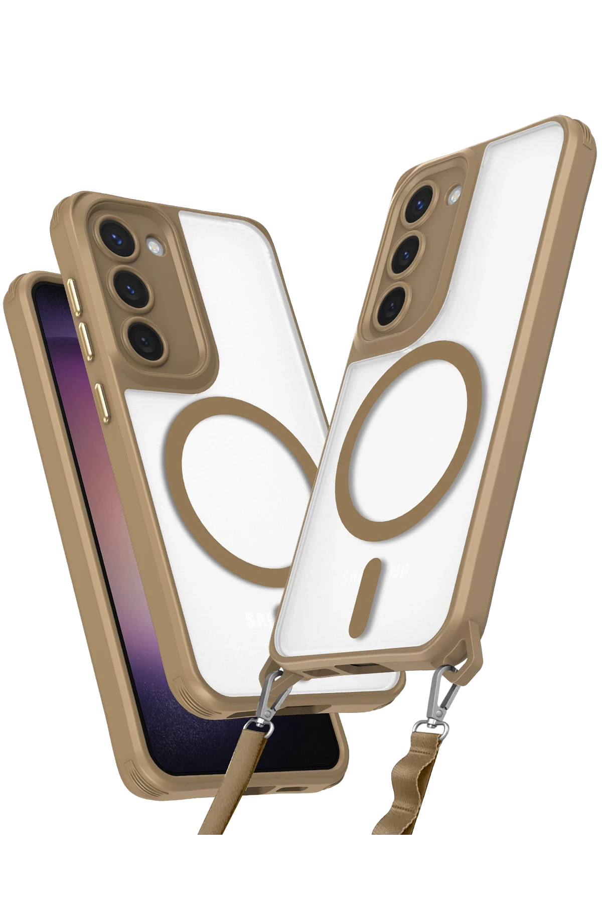Newface Samsung Galaxy S23 Plus Kılıf Enka Magsafe Silikon Kılıf - Desert