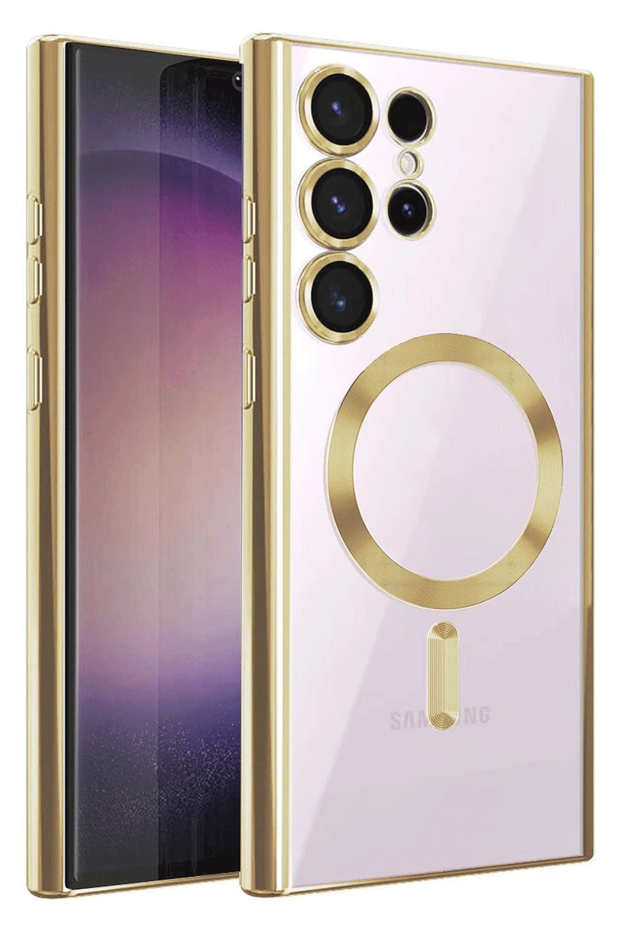 Newface Samsung Galaxy S25 Ultra Kılıf Kross Magneticsafe Kapak - Gold