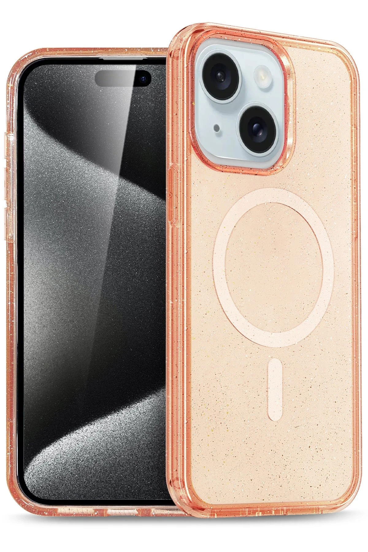 Newface iPhone 15 Kılıf Glow Magsafe Kapak - Turuncu
