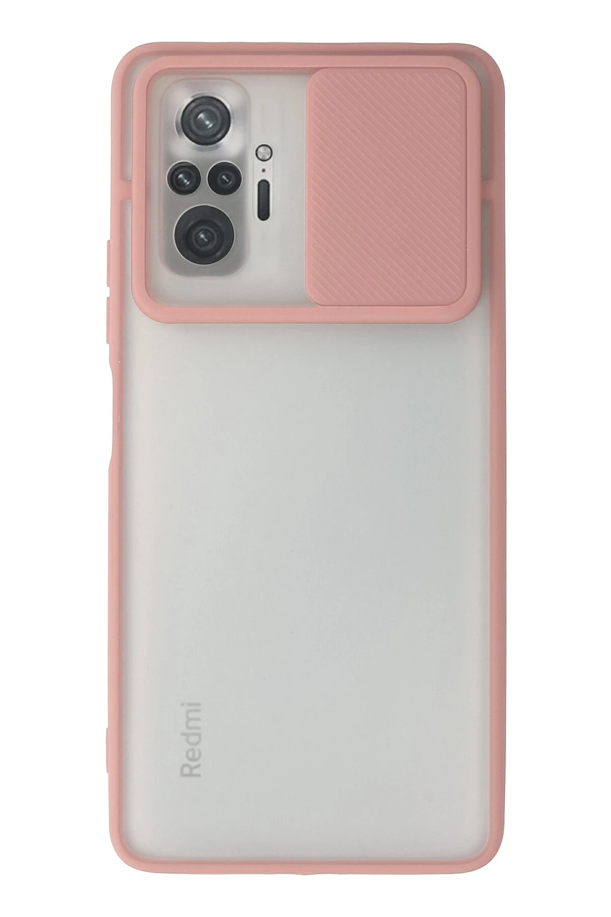 Newface Xiaomi Redmi Note 10 Pro Kılıf Palm Buzlu Kamera Sürgülü Silikon - Pembe