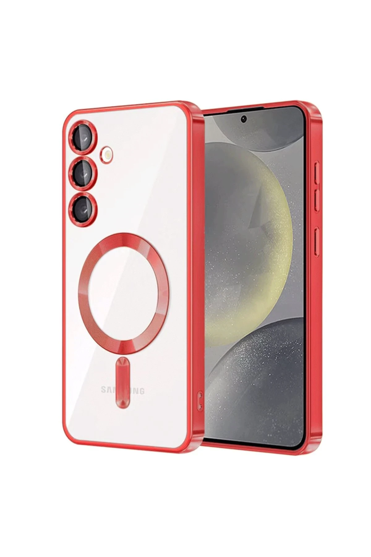 Newface Samsung Galaxy S24 Kılıf Kross Magneticsafe Kapak - Kırmızı