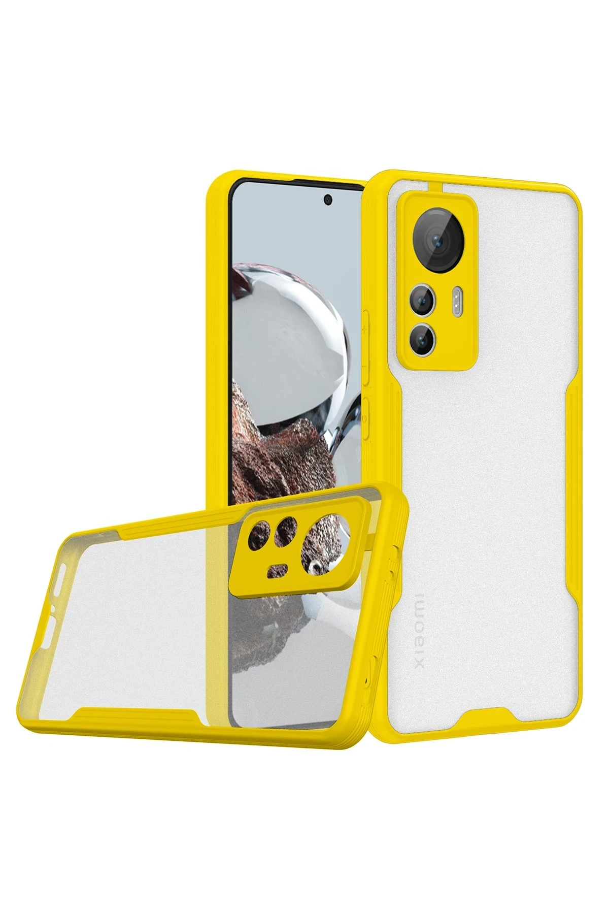 Newface Xiaomi Mi 12T Kılıf Platin Silikon - Sarı