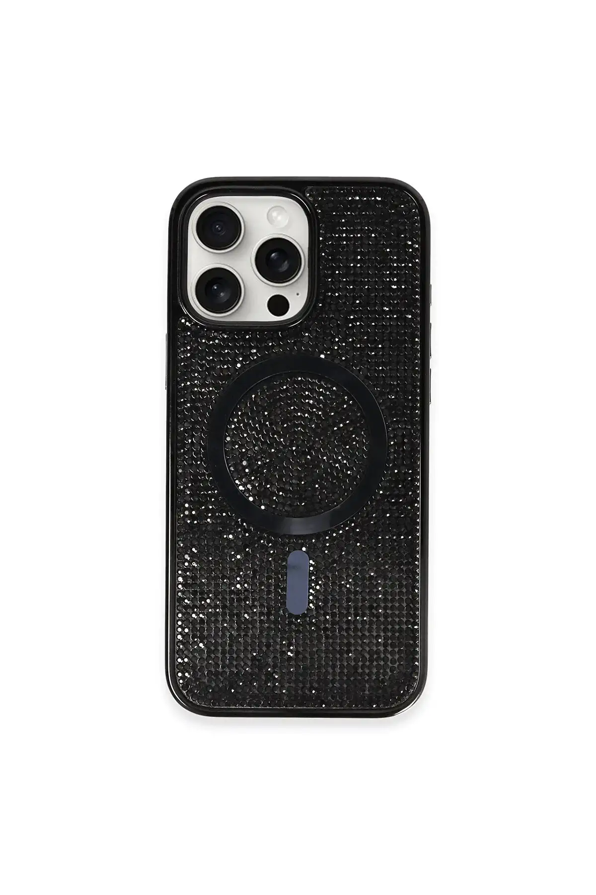 Newface iPhone 16 Pro Max Kılıf Diamond Magsafe Kapak - Siyah