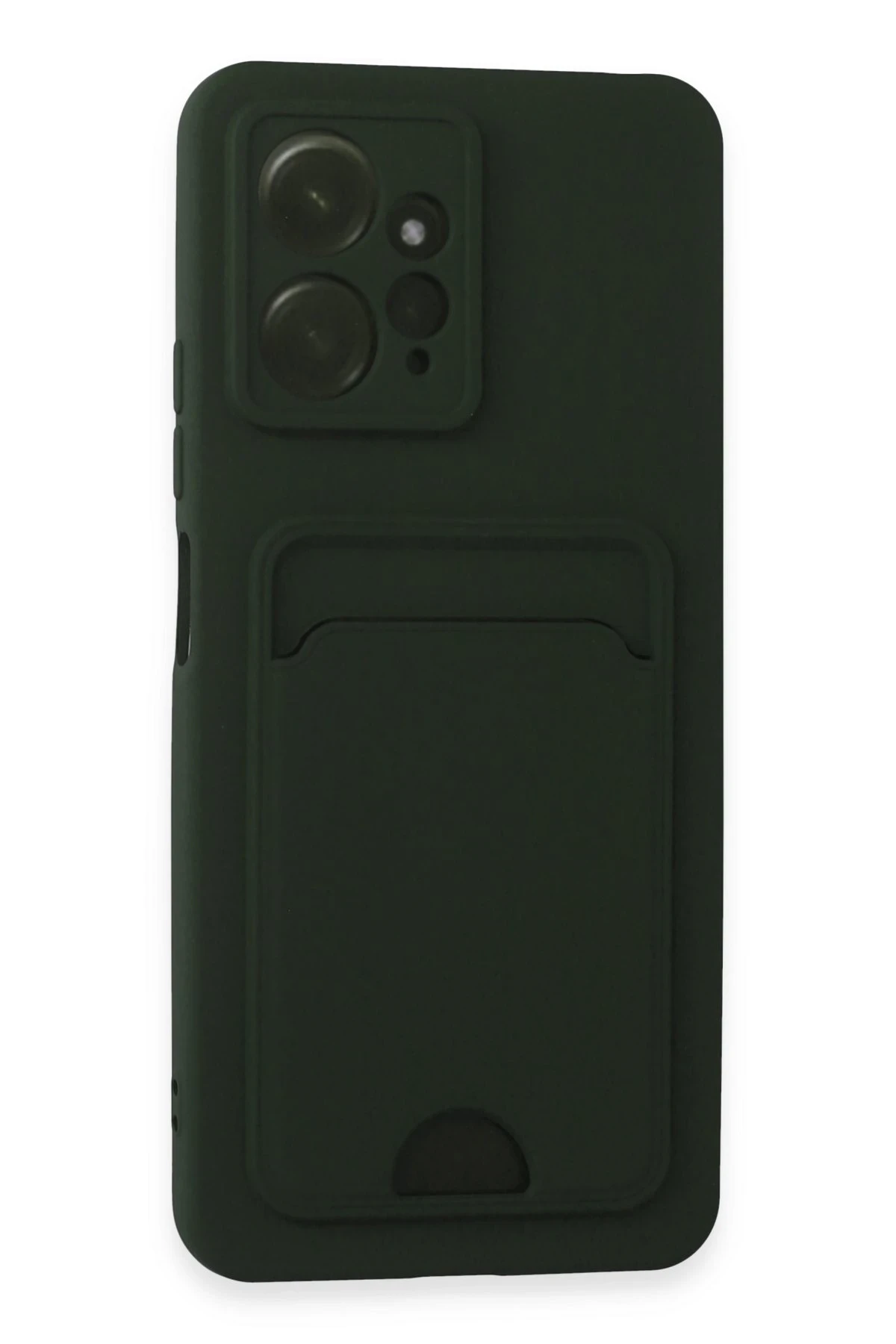 Newface Xiaomi Redmi Note 12 4G Kılıf Kelvin Kartvizitli Silikon - Koyu Yeşil