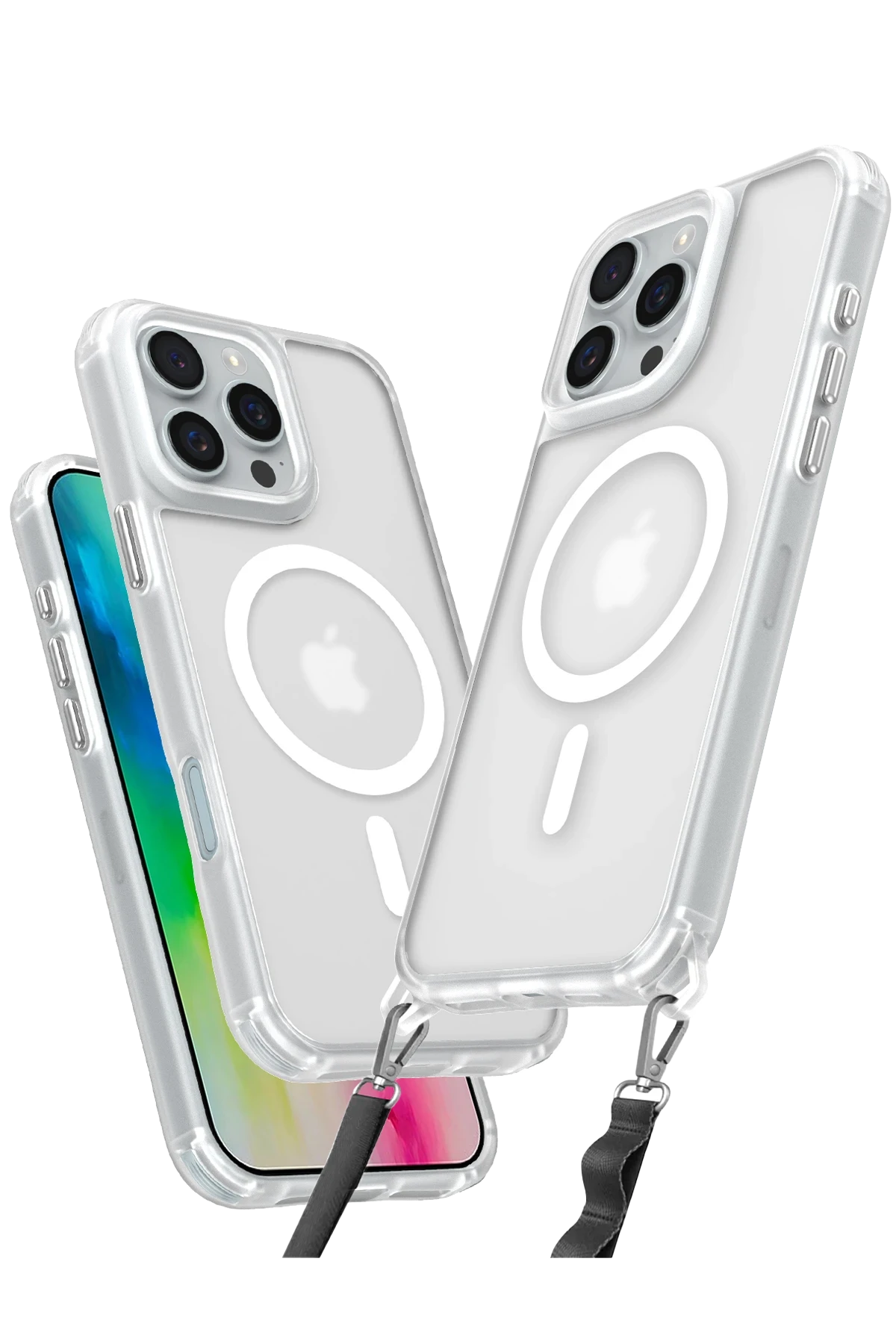 Newface iPhone 16 Pro Kılıf Enka Magsafe Silikon Kılıf - Şeffaf