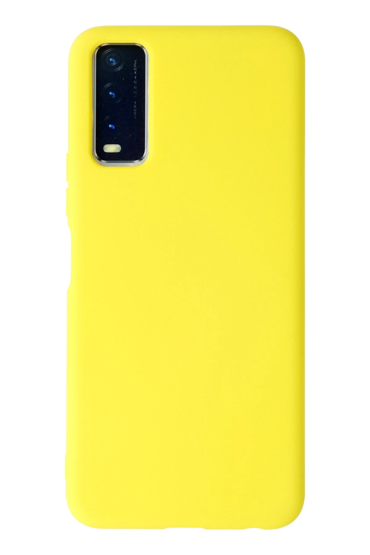 Newface Vivo Y11S Kılıf Nano içi Kadife Silikon - Sarı