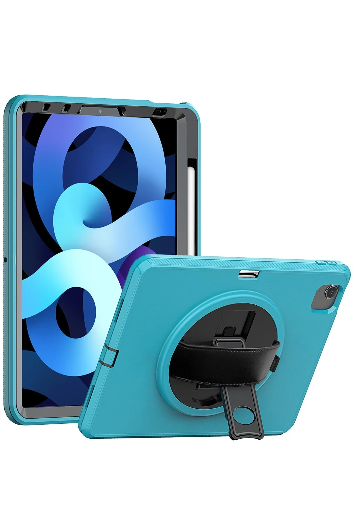 Newface iPad 2022 10.9 (10.nesil) Kılıf Hand Strap Tablet Kılıfı - Turkuaz
