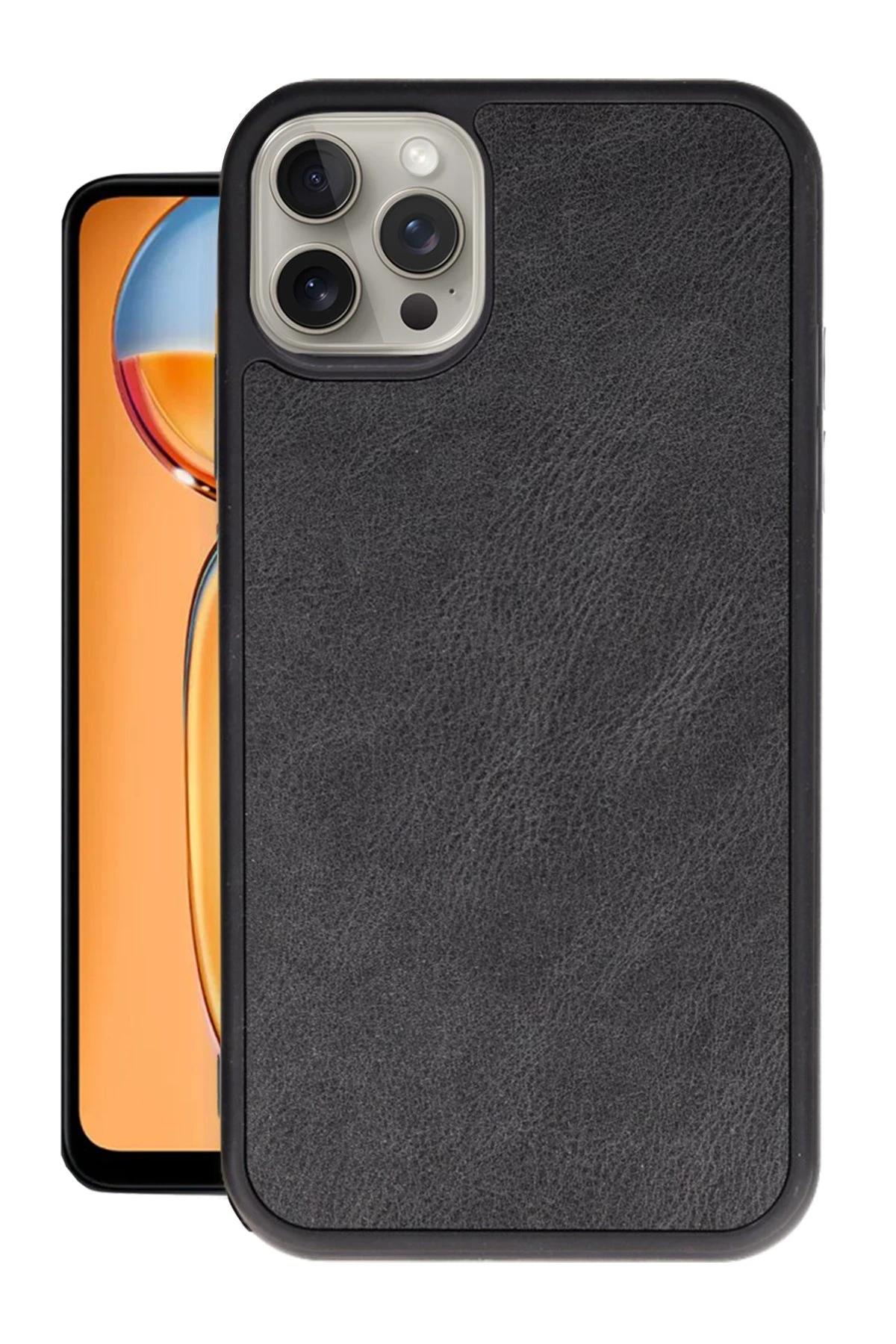 Newface iPhone 14 Pro Kılıf Aras Deri Kapak - Siyah