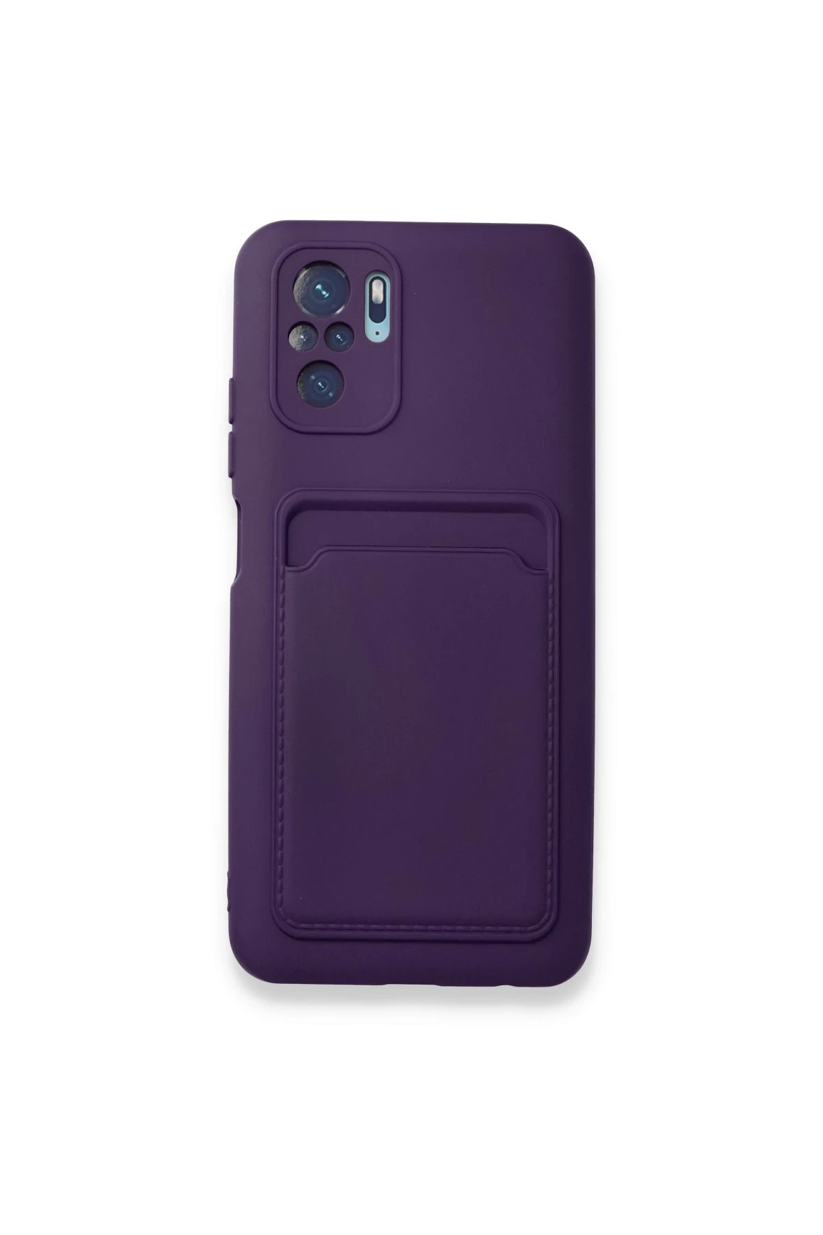 Newface Xiaomi Redmi Note 10S Kılıf Kelvin Kartvizitli Silikon - Derin Mor