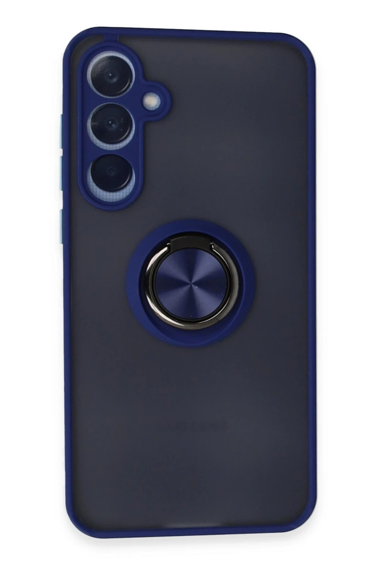 Newface Samsung Galaxy A25 5G Kılıf Montreal Yüzüklü Silikon Kapak - Lacivert