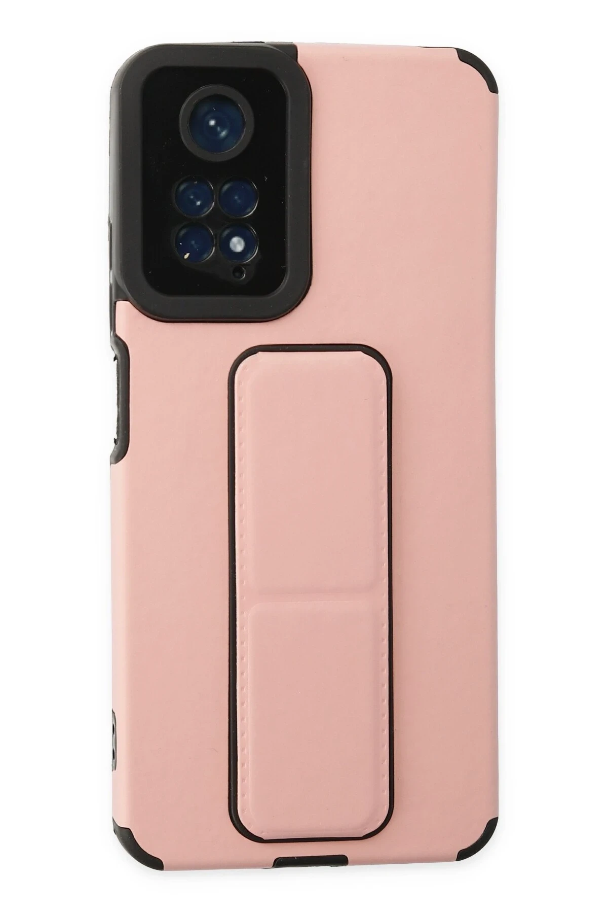 Newface Xiaomi Redmi Note 11 Kılıf Mega Standlı Silikon - Pudra