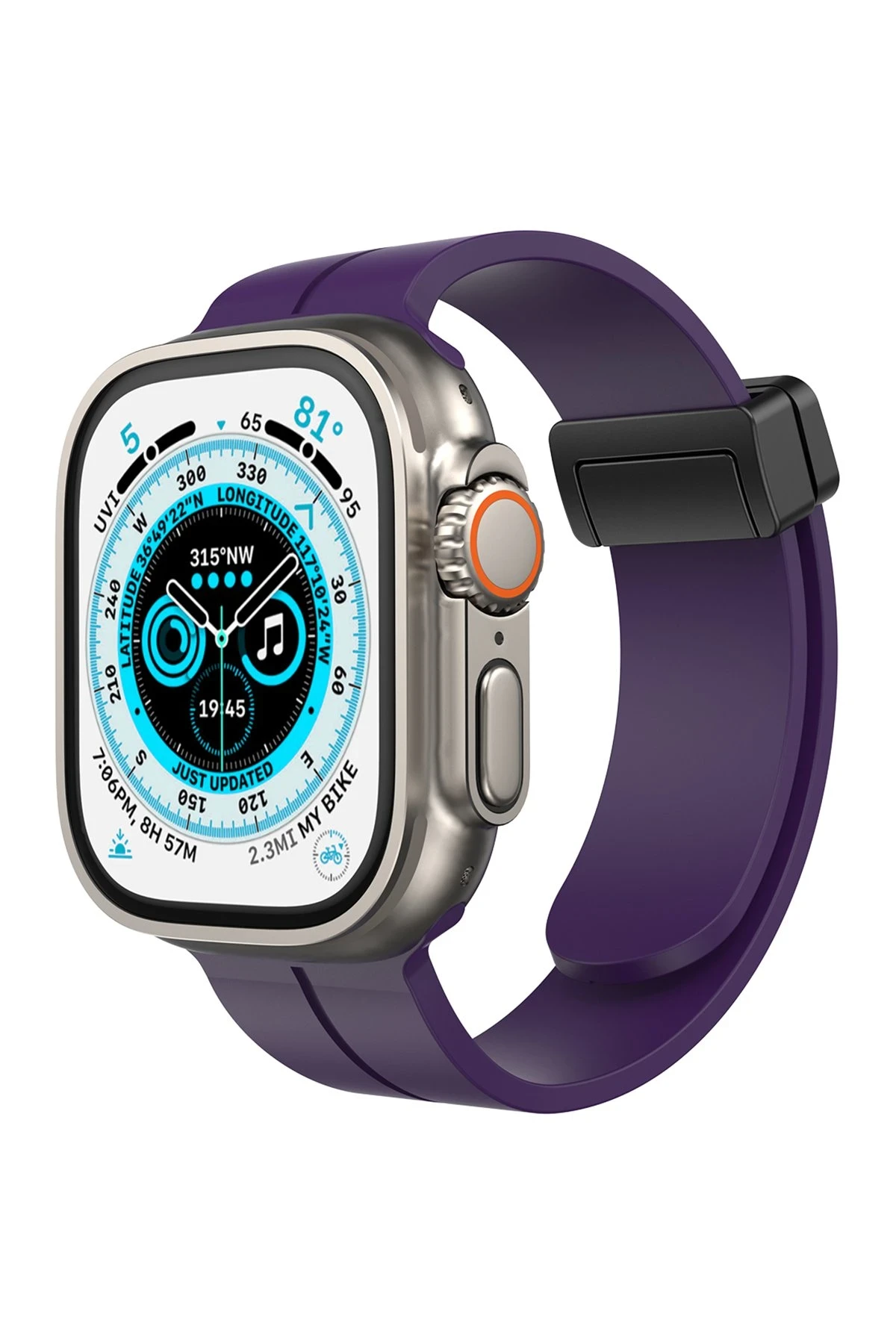 Newface Apple Watch 42mm KR412 Elegance Stylısh Kordon - Derin Mor