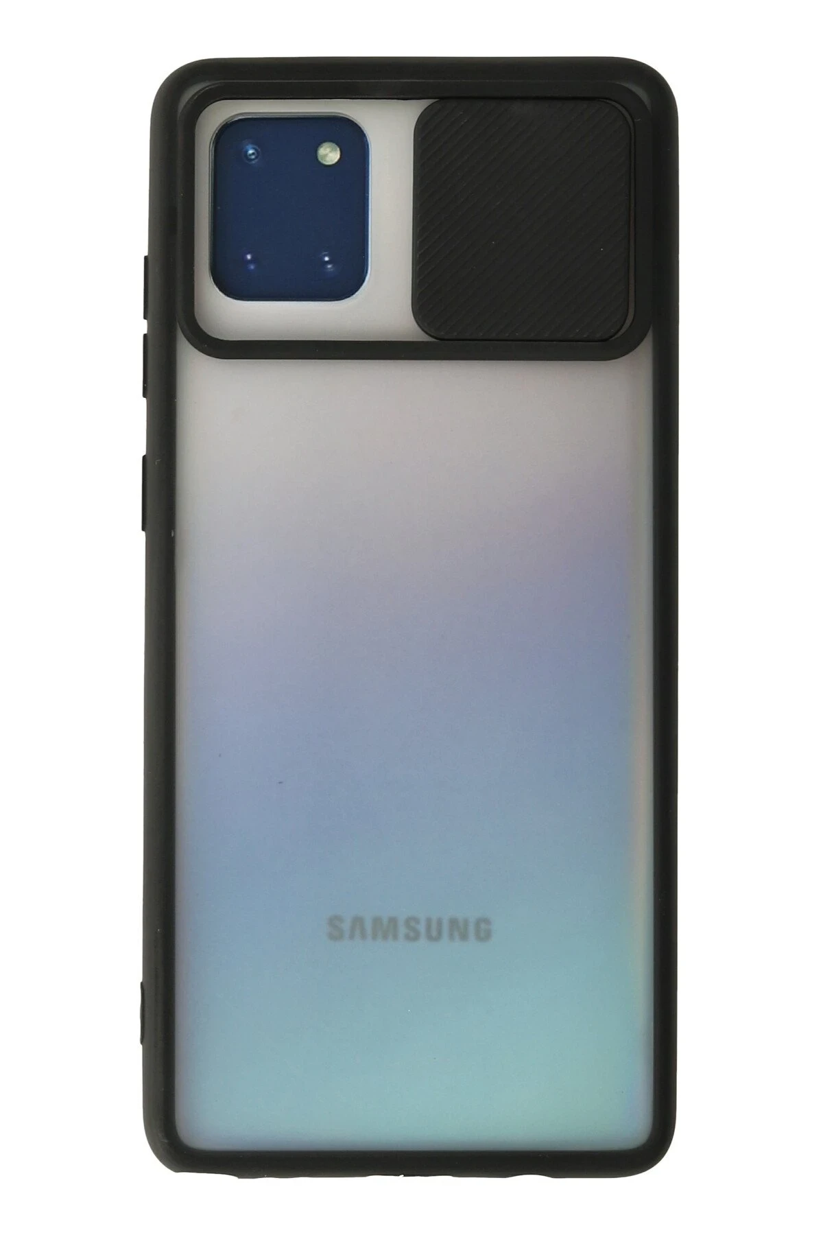 Newface Samsung Galaxy A81 / Note 10 Lite Kılıf Palm Buzlu Kamera Sürgülü Silikon - Siyah