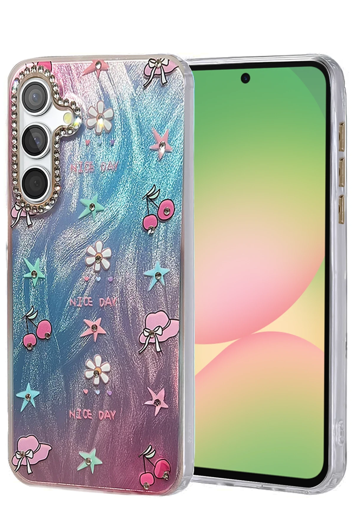 Newface Samsung Galaxy A56 Kılıf Blade Aynalı Desenli Kapak - Desen 4