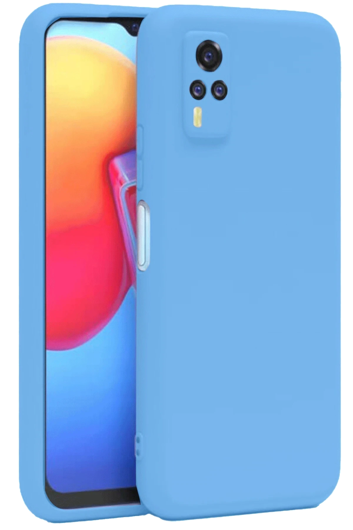 Newface Vivo Y53S Kılıf Nano içi Kadife Silikon - Mavi
