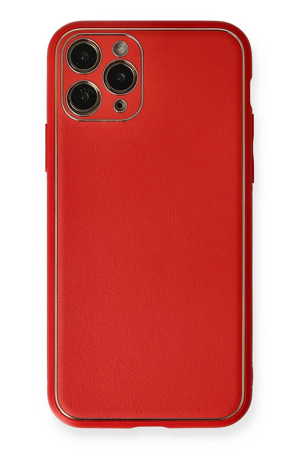 Newface iPhone 11 Pro Kılıf Coco Deri Silikon Kapak - Kırmızı