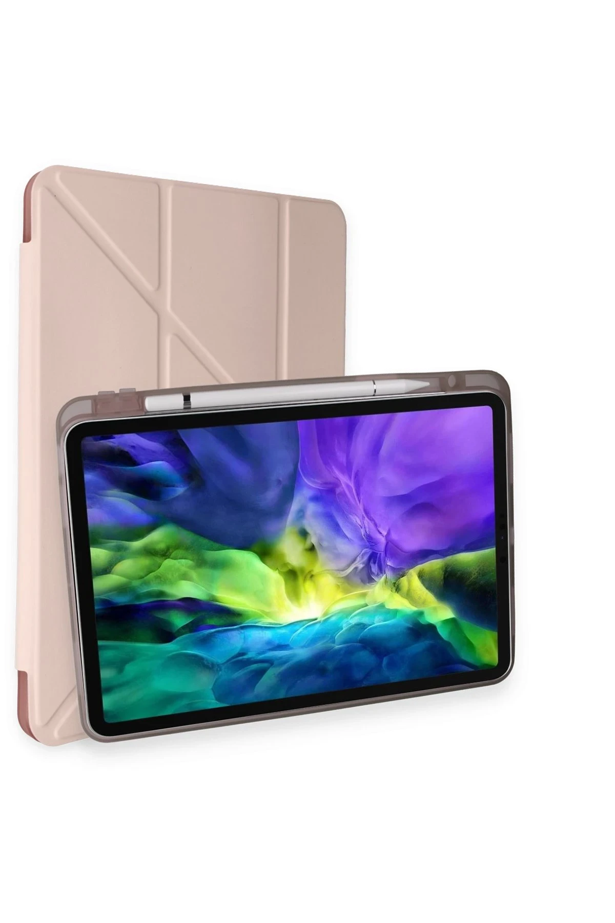 Newface iPad Air 4 10.9 Kılıf Kalemlikli Mars Tablet Kılıfı - Rose Gold