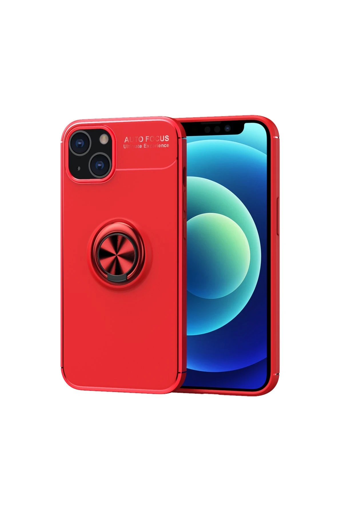 Newface iPhone 13 Kılıf Range Yüzüklü Silikon - Kırmızı