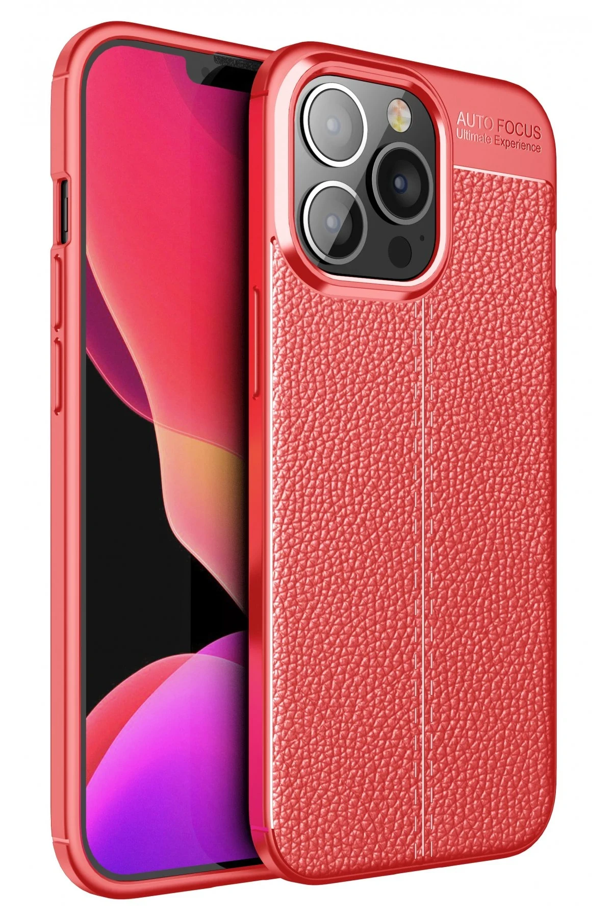 Newface iPhone 13 Pro Kılıf Auto Focus Kapak - Kırmızı
