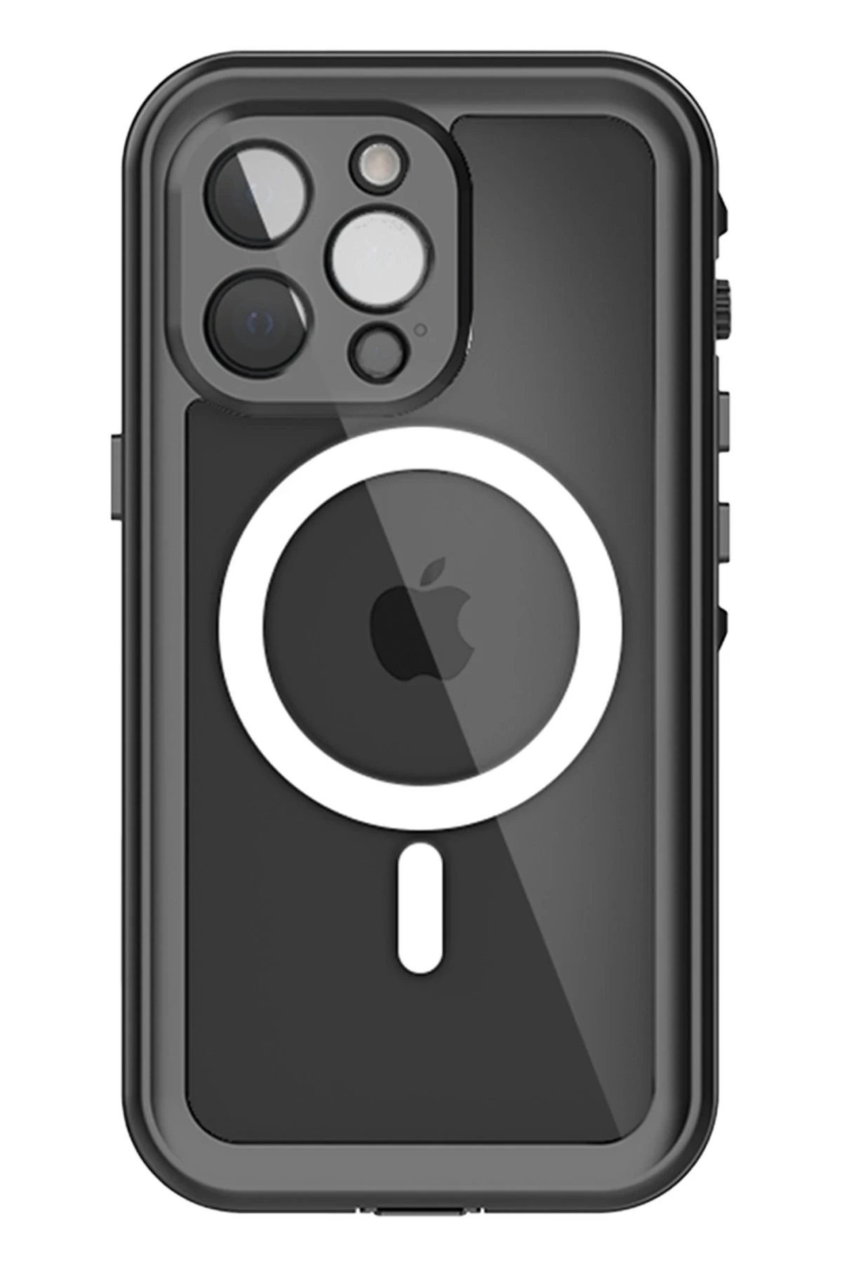Newface iPhone 13 Pro Kılıf Red Pepper Magneticsafe Su Geçirmez Kılıf - Siyah-Gri