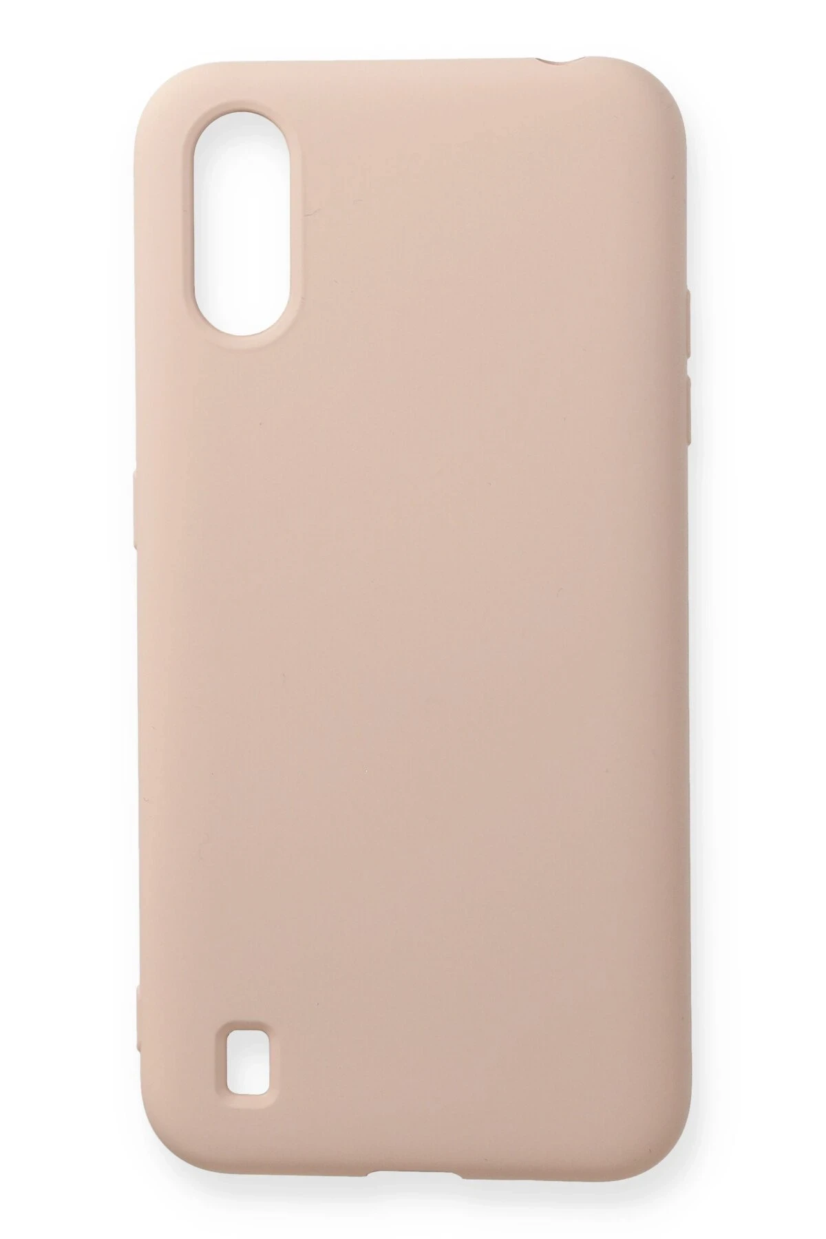 Newface Samsung Galaxy A01 Kılıf Nano içi Kadife Silikon - Pudra