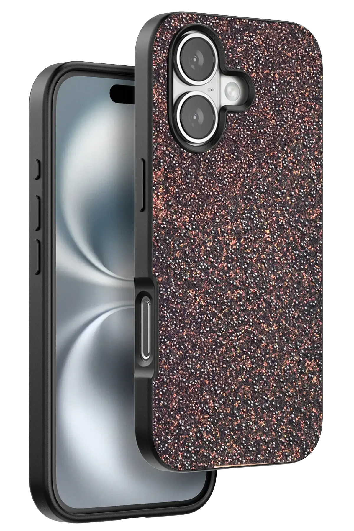 Onegif iPhone 16 Plus Bright Simli Kapak - Derin Mor