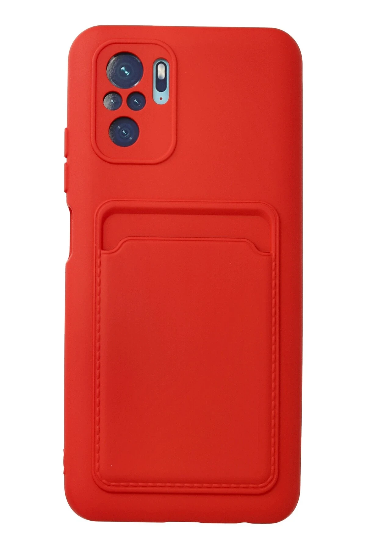 Newface Xiaomi Redmi Note 10S Kılıf Kelvin Kartvizitli Silikon - Kırmızı