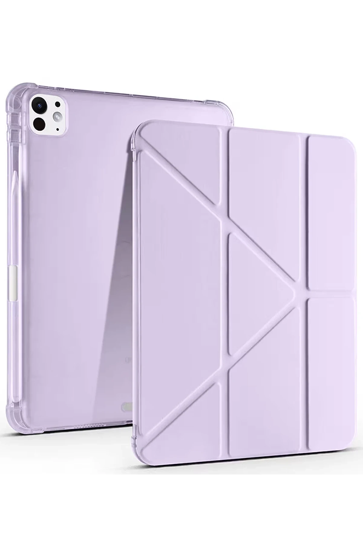Newface iPad Air 13 (2024) Kılıf Kalemlikli Mars Tablet Kılıfı - Açık Mor