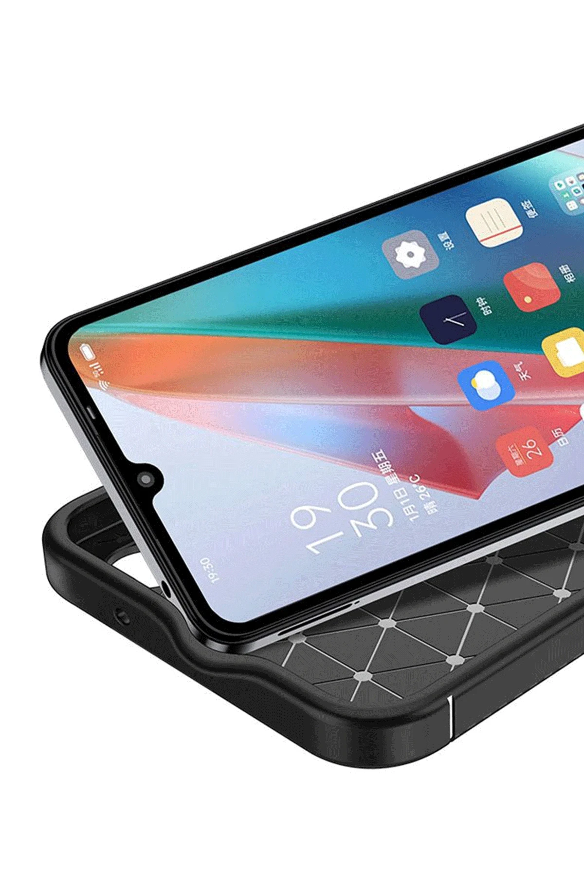 Newface Oppo A60 Kılıf Auto Focus Karbon Kapak - Siyah