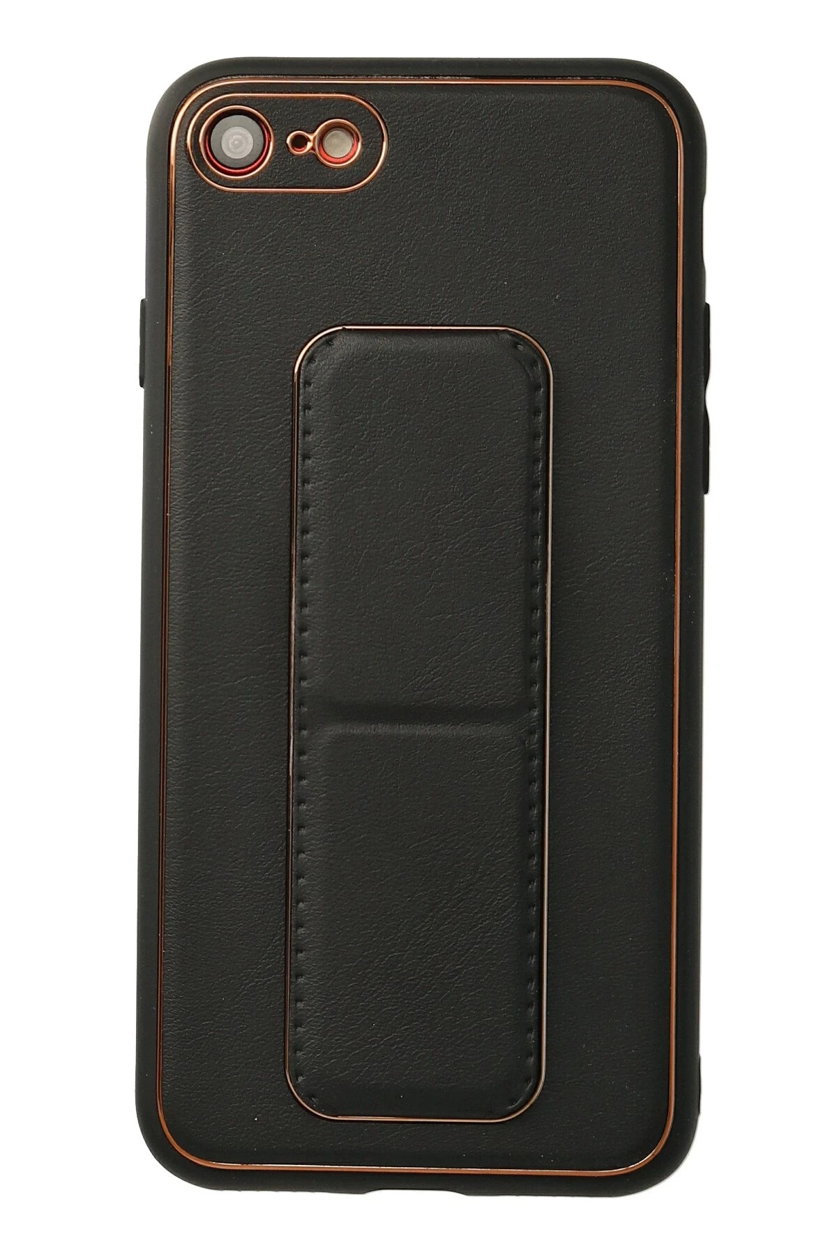 Newface iPhone 7 Kılıf Coco Deri Standlı Kapak - Siyah