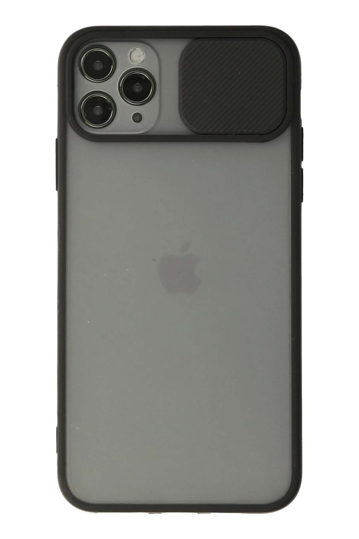 Newface iPhone 11 Pro Max Kılıf Palm Buzlu Kamera Sürgülü Silikon - Siyah