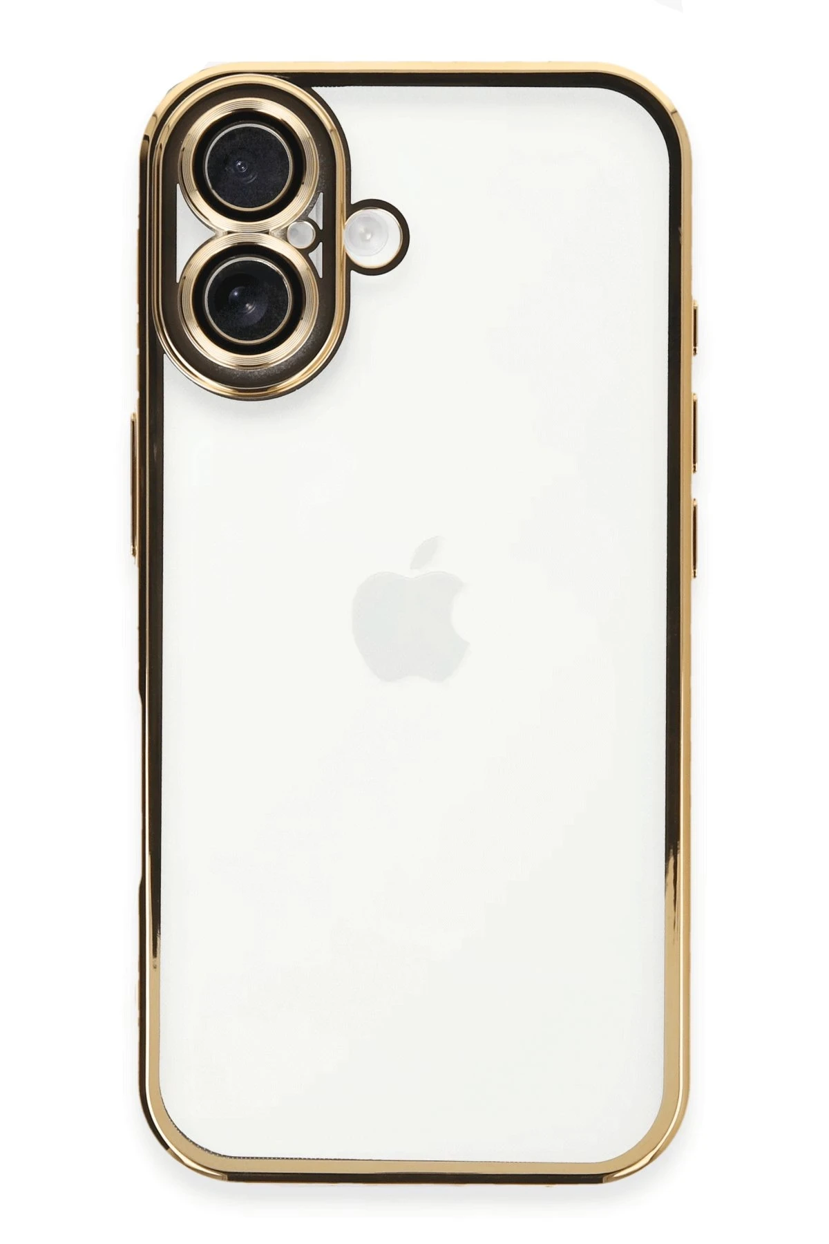 Newface iPhone 16 Kılıf Razer Lensli Silikon - Gold
