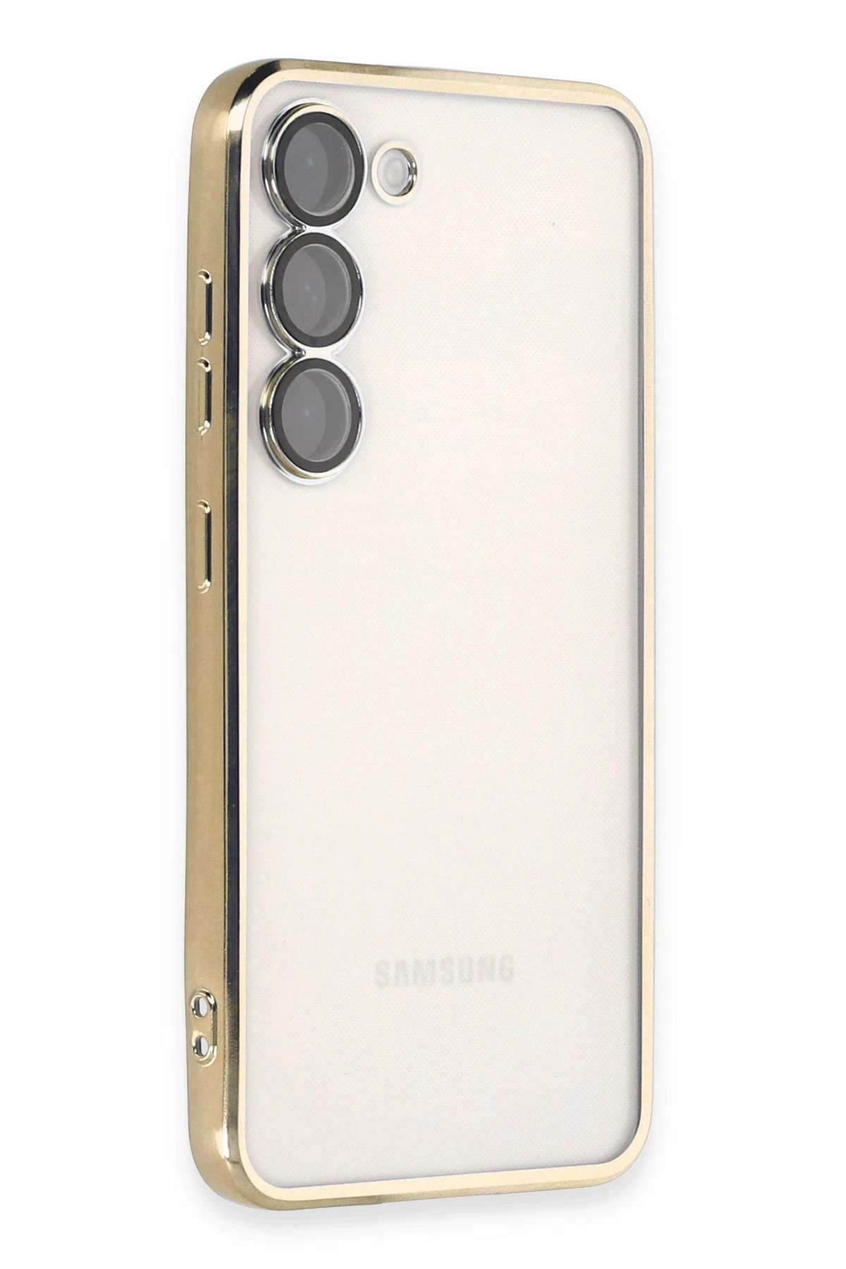 Newface Samsung Galaxy S24 Kılıf Razer Lensli Silikon - Gold