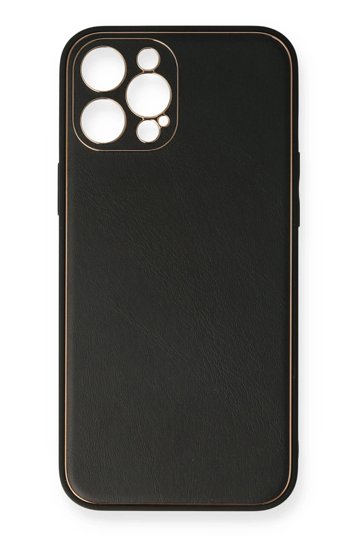 Newface iPhone 12 Pro Kılıf Coco Deri Silikon Kapak - Siyah